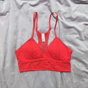 NWOT DKNY Red Modern Lace Longline Racerback Bralette - Size S - MAKE OFFER!!